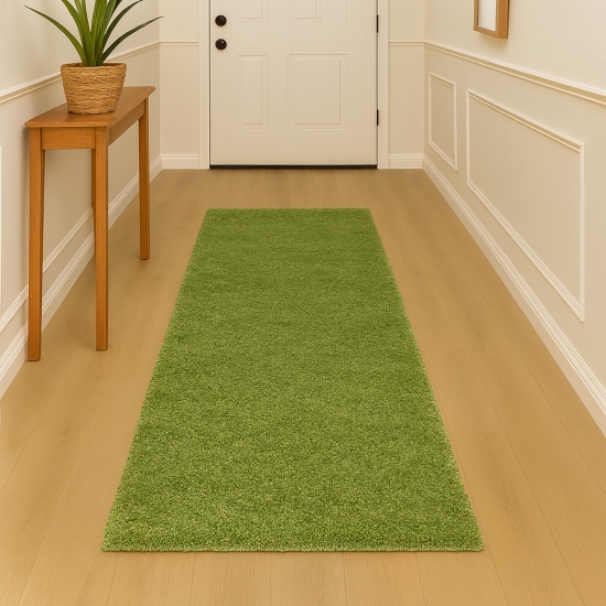 Weicher Shaggy Teppich in Grün – moderner und pflegeleichter Hochflor Teppich