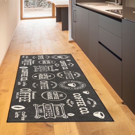 Preview: Teppich mit Schriftzug Coffee