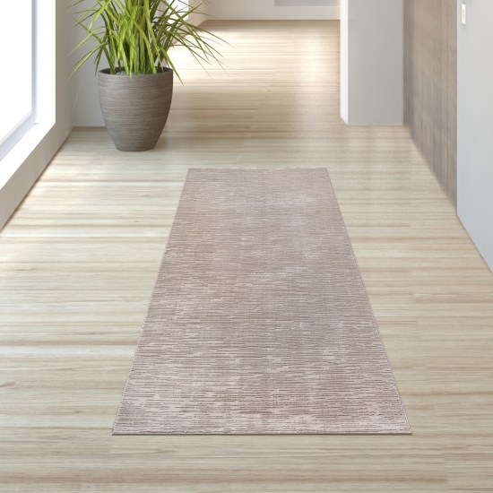 Preview: Moderner Teppich mit Struktur und Liniendesign pflegeleicht Beige Preview: Moderner Teppich mit Struktur und Liniendesign pflegeleicht Beige