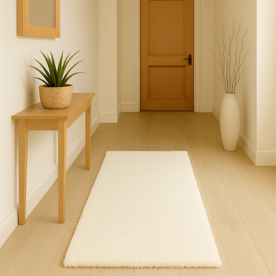 Weicher Shaggy Teppich in Creme – pflegeleichter Hochflor für jeden Wohnbereich
