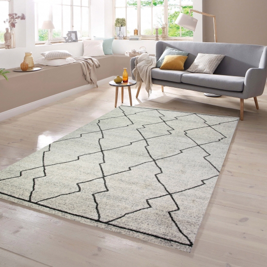 Teppich in Creme Grau