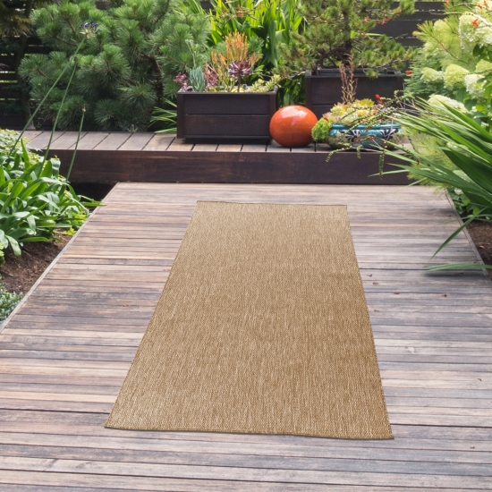 Preview: Zeitloser In- & Outdoorteppich wetterfest und pflegeleicht im Unidesign Beige Preview: Zeitloser In- & Outdoorteppich wetterfest und pflegeleicht im Unidesign Beige