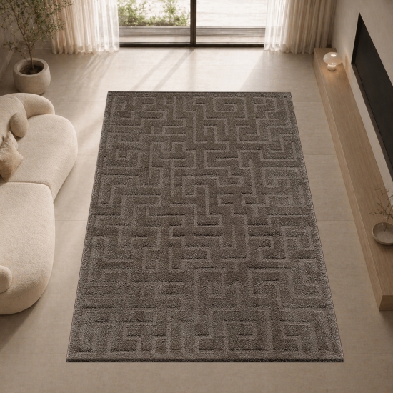 Teppich in Dunkelbraun pflegeleicht weich robust modern