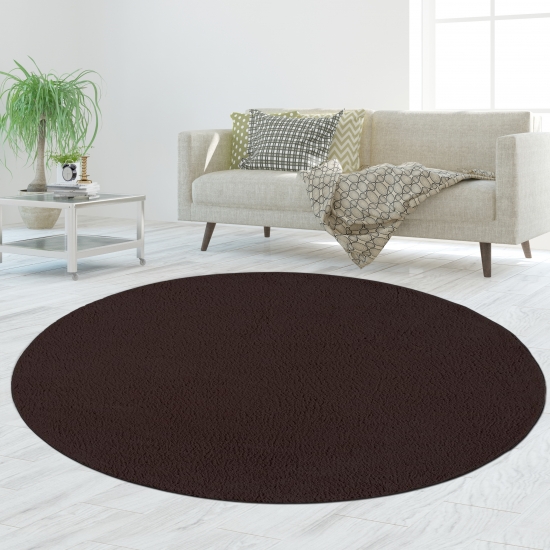 Preview: Hochflor Teppich Weich leicht zu pflegen robust Wohnzimmer Schlafzimmer in Braun