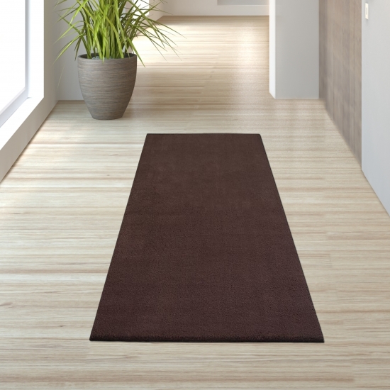 Preview: Hochflor Teppich Weich leicht zu pflegen robust Wohnzimmer Schlafzimmer in Braun