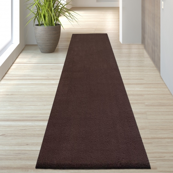 Preview: Hochflor Teppich Weich leicht zu pflegen robust Wohnzimmer Schlafzimmer in Braun