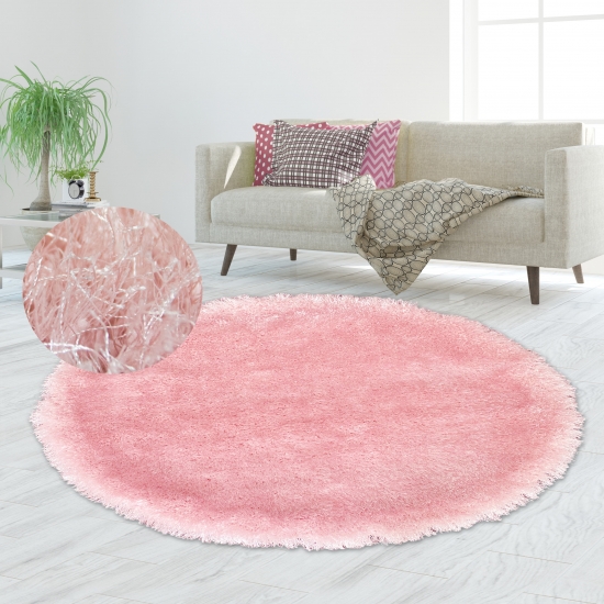 Shaggy Teppich Hochflor in Rosa