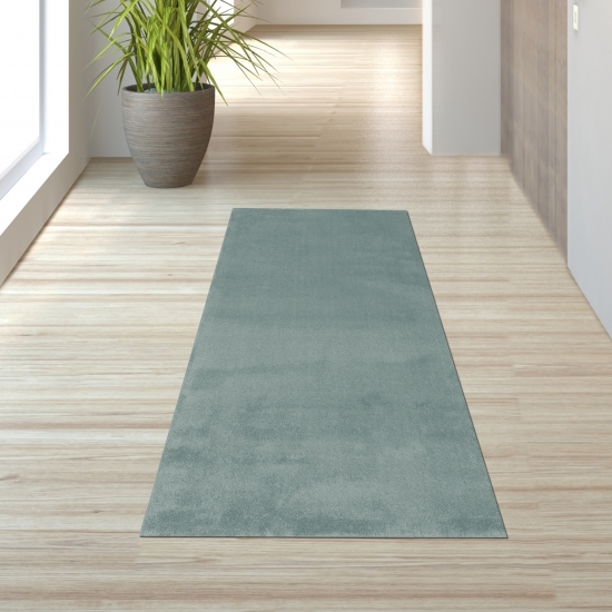 Preview: Teppich Uni praktisch robust pflegeleicht Alltag Mint Grün