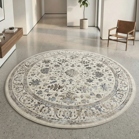 Preview: Orientteppich mit pflanzlichen Verzierungen & Ornamenten in creme