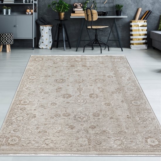 Wohnteppich beige Vintage pflegeleicht robust