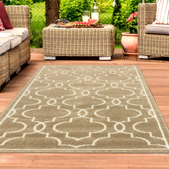 In- & Outdoor Teppich warme Farben - beige