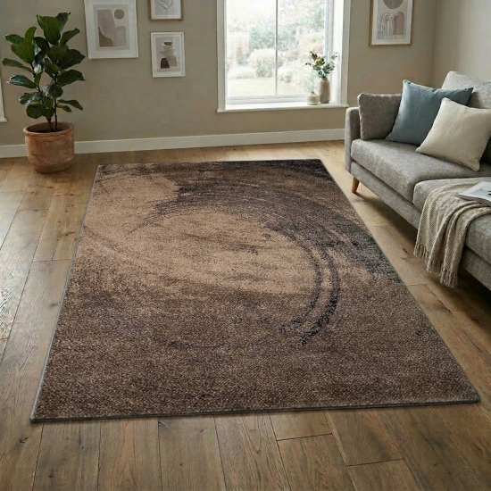 Designer Teppich im Barock Design Relief Optik in Braun Beige Grau