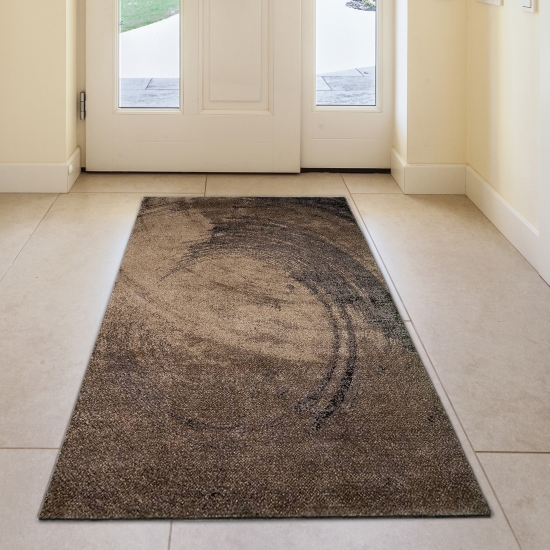 Preview: Designer Teppich im Barock Design Relief Optik in Braun Beige Grau