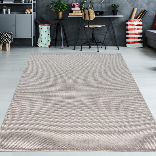 Wohnzimmerteppich Niedrigflor im speziellen modernen Design in beige