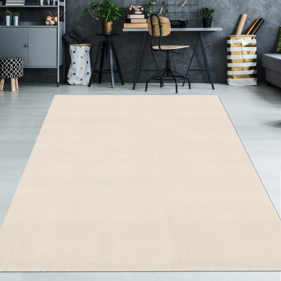 Teppich Beige mit Antirutsch-Rücken – Weich & gemütlich