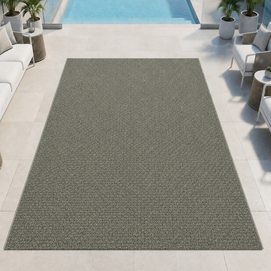 Grüner Teppich Flachgewebe Robust Für Balkon Terrasse