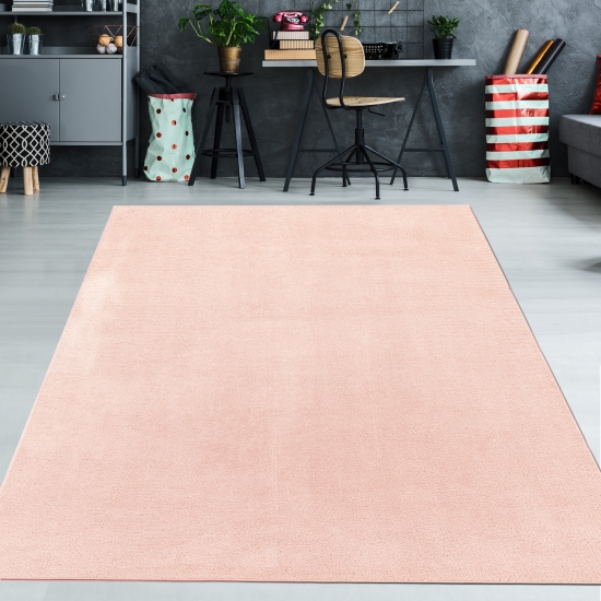 Weicher rosa Teppich pflegeleicht und waschbar ideal für Zuhause