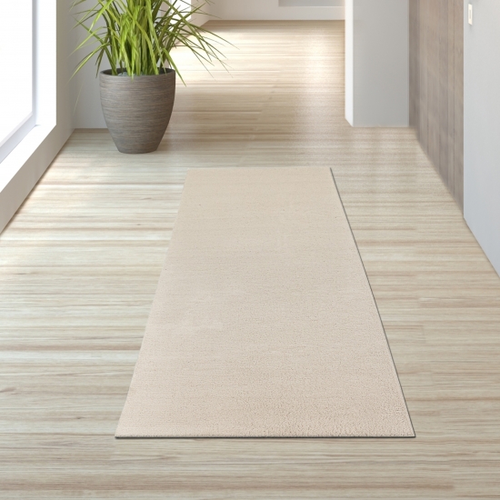 Preview: Weicher Creme Teppich pflegeleicht und waschbar für modernes Wohnen
