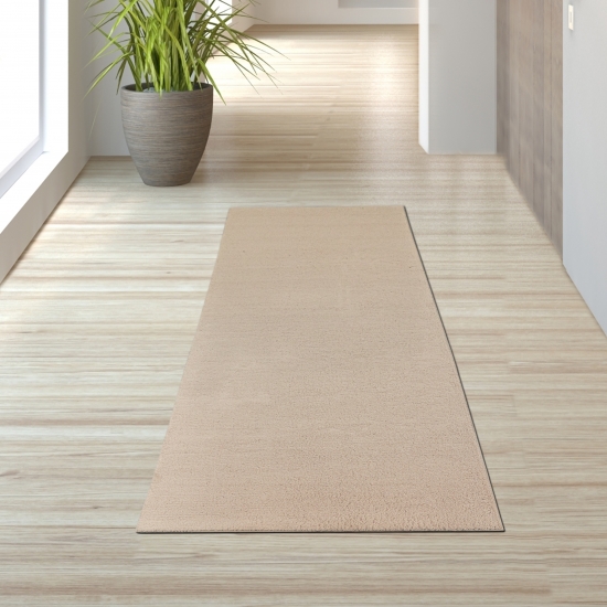 Preview: Beiger Teppich zeitlos weich dekorativ langlebig für stilvolles Wohnen