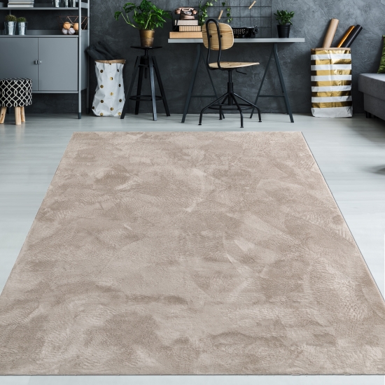 Teppich beige weich pflegeleicht saugrobotergeeignet für Wohnbereiche