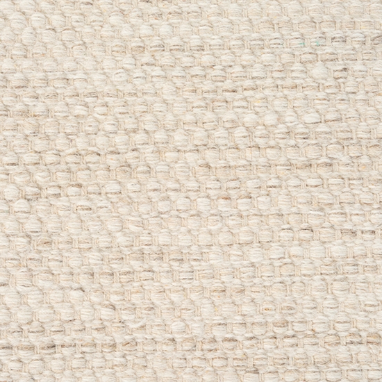 Preview: Wollteppich handgewebt in Creme Farbe - elegant und zeitlos