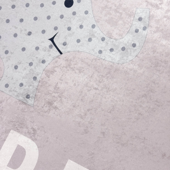 Kinderteppich ABC mit Elefant in Rosa