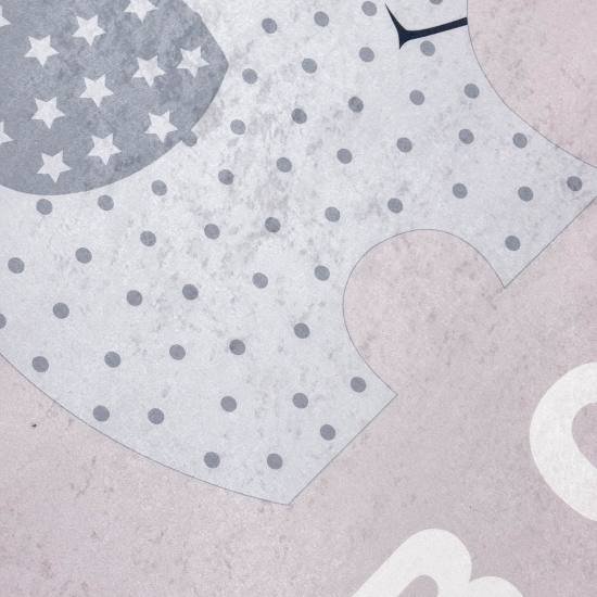 Kinderteppich ABC mit Elefant in Rosa