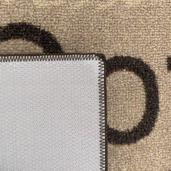 Teppich mit Schriftzug Coffee Cappuccino