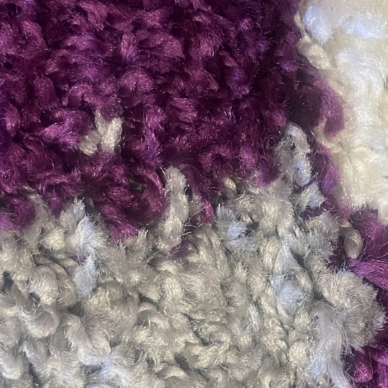 Weicher Shaggy Teppich Mehrfarbig Lila Grau Creme – moderner Hochflor Teppich flauschig pflegeleicht