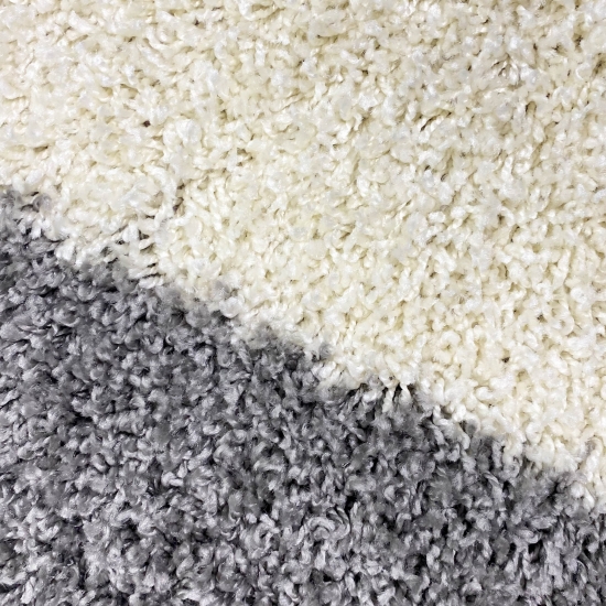 Preview: Weicher Shaggy Teppich Mehrfarbig Flieder Grau Creme – moderner Hochflor Teppich