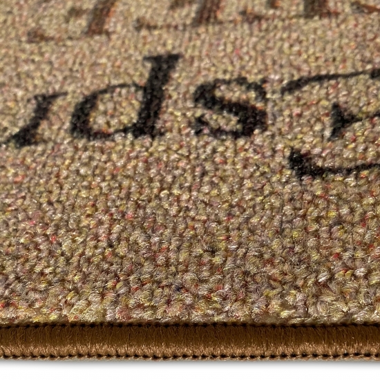 Teppich mit Schriftzug Coffee Macchiato