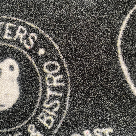 Teppich mit Schriftzug Coffee