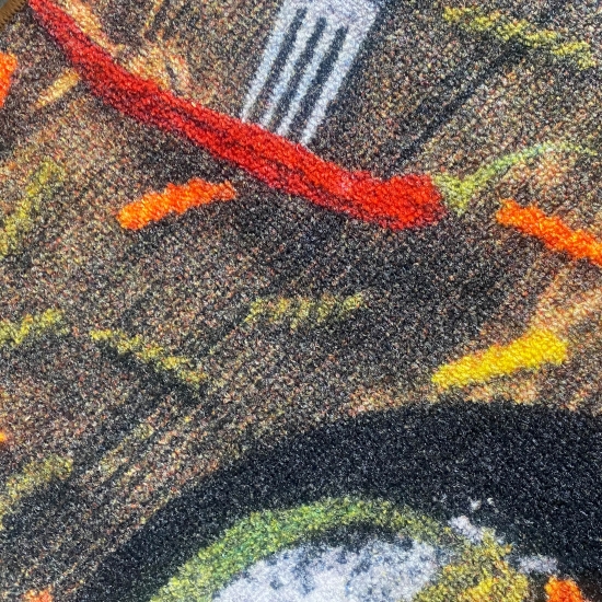 Küchenteppich waschbar Bunte Chilis Rot Grün