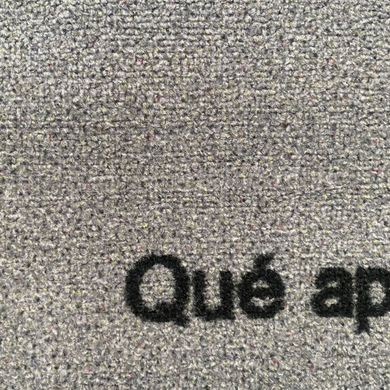 Preview: Küchenteppich waschbar mit Schriftzug Guten Appetit in Grau Gelb