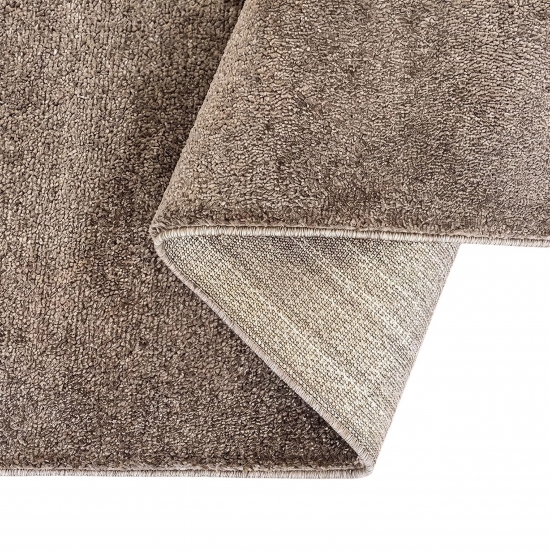 Pflegeleichter Kurzflor Teppich Taupe mit weicher Oberfläche