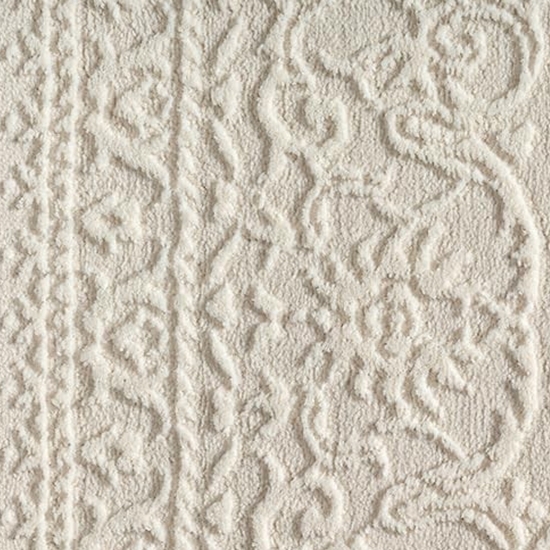 Teppich Creme Ornament Muster pflegeleicht aus recyceltem Material