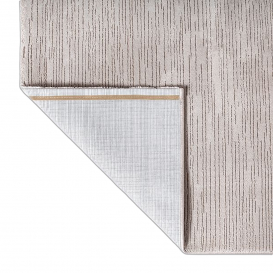 Moderner Teppich mit Struktur und Liniendesign pflegeleicht Beige