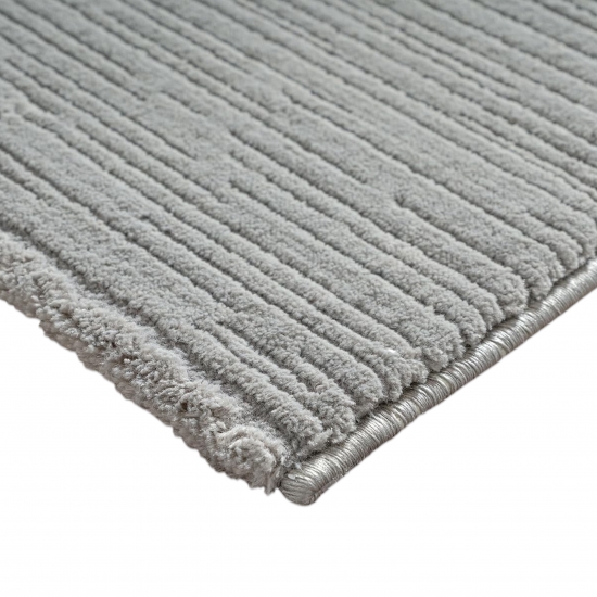 Teppich Silber Struktur Muster pflegeleicht