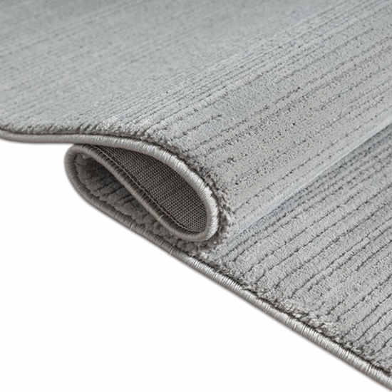 Teppich Silber Struktur Muster pflegeleicht