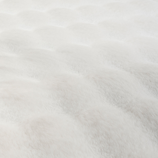 Preview: Schlafzimmerteppich Wohnzimmer Teppich flauschig weich gewölbtes Design rutschfest weiß