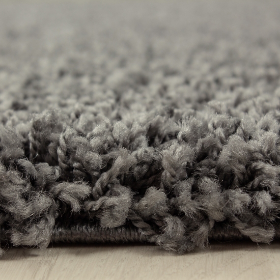 Weicher Shaggy Teppich in Grau – pflegeleichter Hochflor Teppich für alle Wohnräume