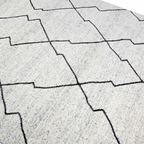 Teppich in Creme Grau