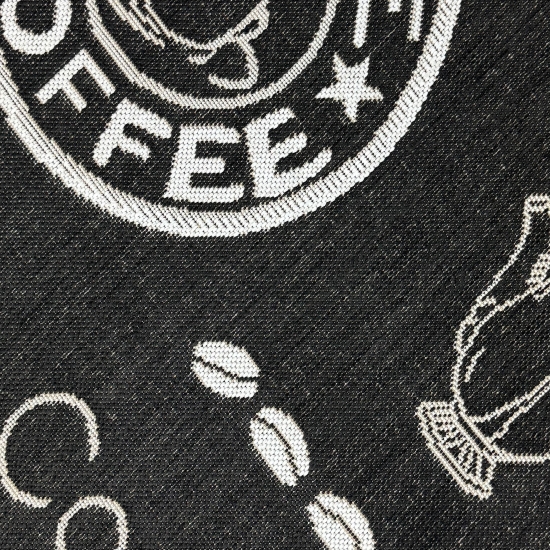 Moderner Küchenteppich Sisal  Küchenläufer flachgewebt Kaffee Espresso schwarz weiß