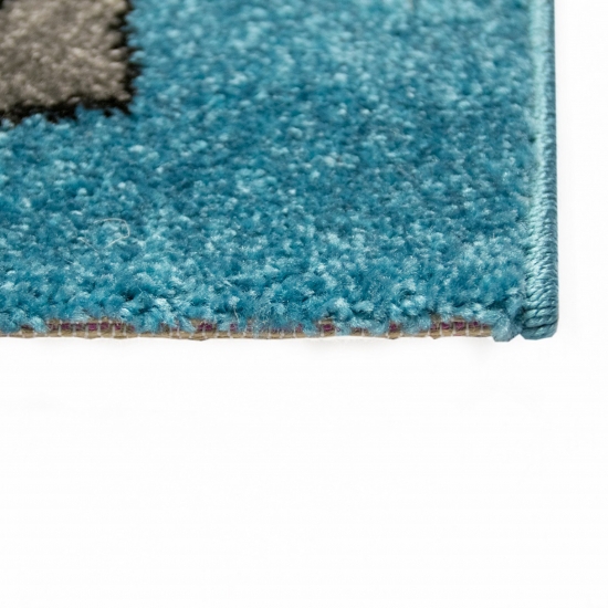 Kinderzimmer Teppich Zootiere in blau