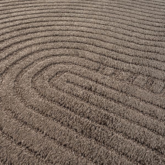 Preview: Moderner Teppich Pflegeleicht und Stilvoll mit Bogenmuster in Braun