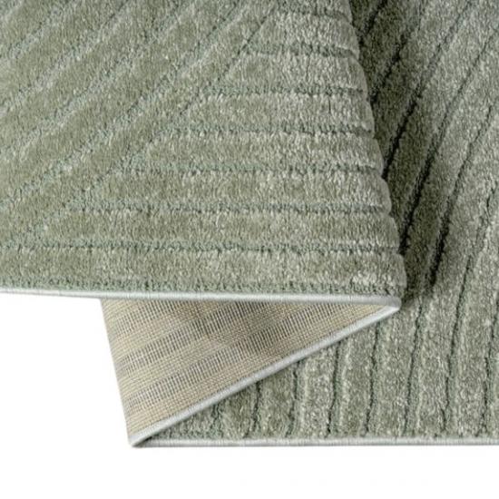 Preview: Teppich grün strukturiert pflegeleicht alltagstauglich für Wohnbereiche