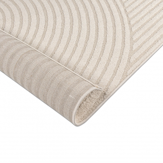 Preview: Teppich creme strukturiert pflegeleicht für Wohnräume