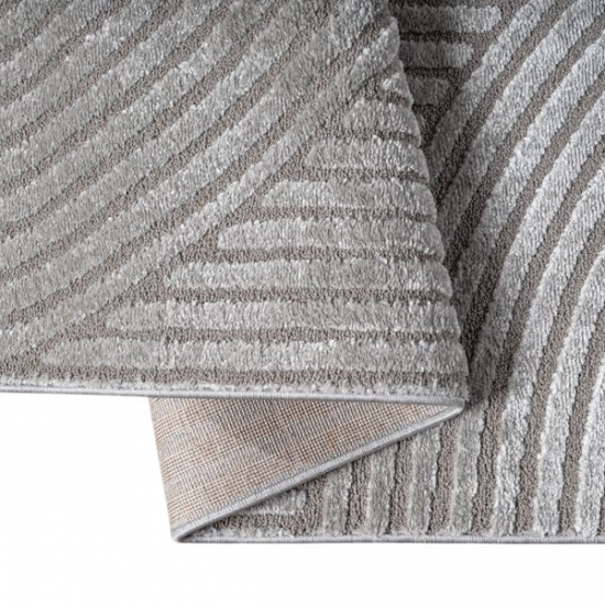 Preview: Teppich grau strukturiert pflegeleicht & robust für Wohnbereiche