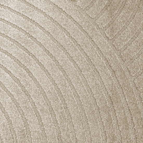 Moderner Teppich mit geometrischem Bogenmuster in stilvollem beige