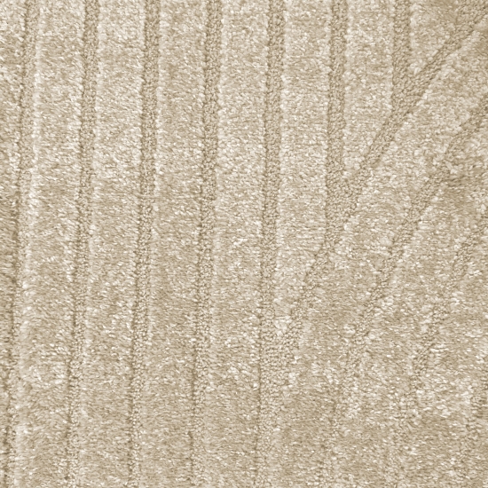Moderner Teppich mit geometrischem Bogenmuster in stilvollem beige